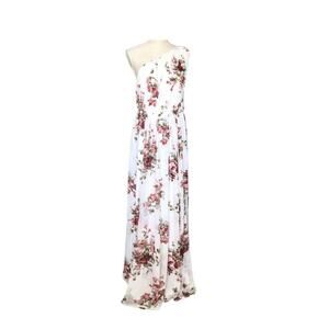 NWOT Torrid White Floral One Shoulder Maxi Dress 16 Boho Wedding Guest Regency